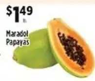 Pioneer Supermarkets Maradol Papayas offer