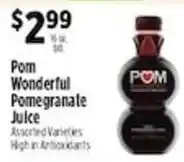 Pioneer Supermarkets Pom Wonderful Pomegranate Juice offer