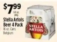 Pioneer Supermarkets Stella Artois Beer 4 Pack offer