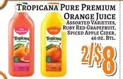 Trade Fair Supermarket Tropicana pure premium orange juice offer