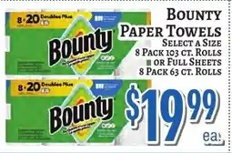 Trade Fair Supermarket Bounty paper towels offer