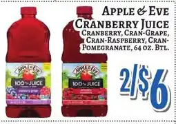 Trade Fair Supermarket Apple & Eve cranberry juice offer
