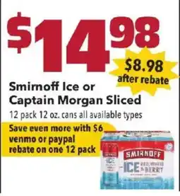 Coborn's Smirnoff Ice or Captain Morgan Sliced offer