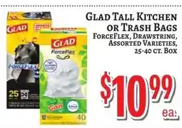 Trade Fair Supermarket Glad tall kitchen or trash bags offer