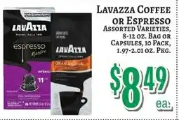 Trade Fair Supermarket Lavazza coffee or espresso assorted varieties offer