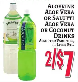 Trade Fair Supermarket Aloevine Aloe Vera or Salutti Aloe Vera or Coconut Drinks offer