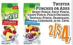 Trade Fair Supermarket Twister punches or ades offer