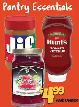 Big Lots Jif peanut butter, hunts tomato ketchup, strawberry preserves offer