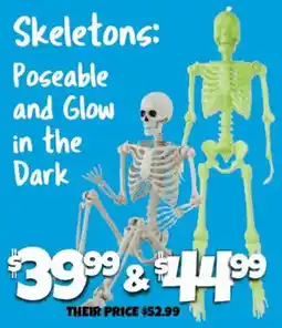 Big Lots Skeletons: Poseable and Glow in the Dark offer