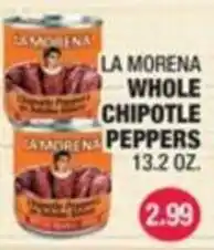 Carnicerias Jimenez La Morena whole chipotle peppers offer