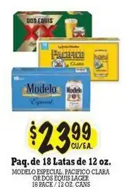 Modelo Especial, Pacifico Clara or Dos Equis Lager