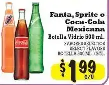 La Michoacana Fanta, Sprite or Coca-Cola Mexicana offer