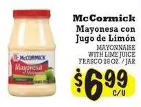 La Michoacana McCormick mayonesa with lime juice offer