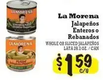 La Michoacana La Morena jalapeños enteros o rebanados offer