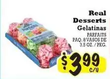 La Michoacana Real Desserts Gelatinas offer