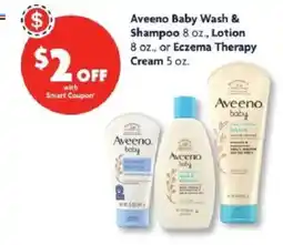 Family Dollar Aveeno baby Wash & Shampoo, Lotion, or Eczema Therapy Cream offer