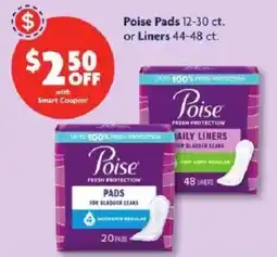 Family Dollar Poise pads or liners offer