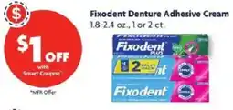 Family Dollar Fixodent denture adhesive cream offer