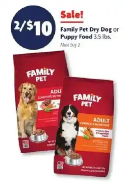 Family Dollar Family Pet Dry Dog or Puppy Food offer