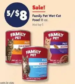Family Dollar Family Pet wet cat food offer
