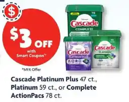 Family Dollar Cascade Platinum Plus, Platinum, or Complete ActionPacs offer