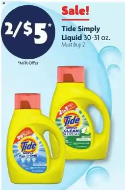 Family Dollar Tide Simply Liquid offer