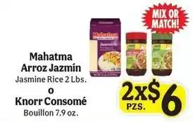 Mahatma Arroz Jazmin or Knorr Consomé