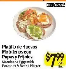 La Michoacana Motuleños Eggs with Potatoes & Beans Platter offer