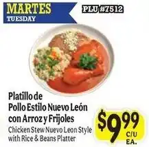 La Michoacana Chicken Stew Nuevo Leon Style with Rice & Beans Platter offer