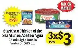 La Michoacana StarKist o Chicken of the Sea Atún en Aceite o Agua offer