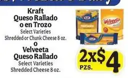La Michoacana Kraft Queso Rallado or en Trozo offer