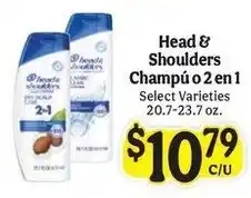 La Michoacana Head & Shoulders Champú o 2 en 1 offer
