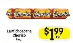 La Michoacana La Michoacana Chorizo offer