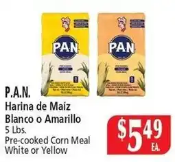 El Ahorro P.A.N. Pre-cooked Corn Meal White or Yellow offer