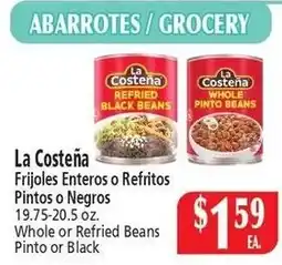 El Ahorro La Costeña Whole or Refried Beans offer
