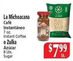 El Ahorro La Michoacana Café Instantáneo or Zulka Azúcar offer