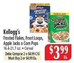 El Ahorro Kellogg's Frosted Flakes, Froot Loops, Apple Jacks or Corn Pops offer