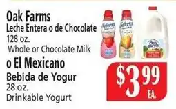 El Ahorro Oak Farms Whole or Chocolate Milk offer