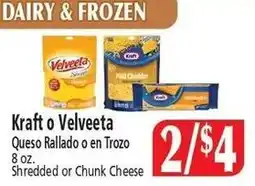 El Ahorro Kraft o Velveeta Shredded or Chunk Cheese offer
