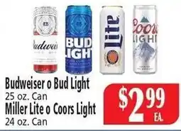El Ahorro Budweiser or Bud Light or Miller Lite or Coors Light offer