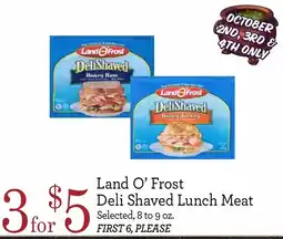 Yoke's Fresh Market Land O Frost Deli Shaved Lunch Meat offer