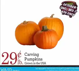 Yoke's Fresh Market Carving Pumpkins offer