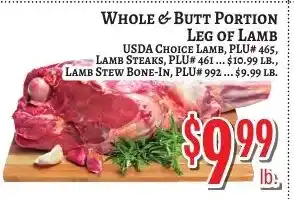 Trade Fair Supermarket Whole & Butt Portion Leg of Lamb offer