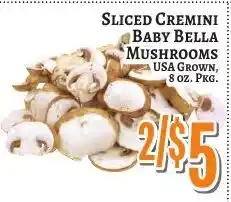 Trade Fair Supermarket Sliced Cremini Baby Bella Mushrooms offer