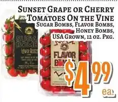 Trade Fair Supermarket Sunset grape or cherry tomatoes on the vine offer