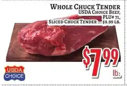Trade Fair Supermarket Usda choice beef whole chuck tender offer
