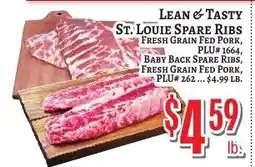 Trade Fair Supermarket Lean & Tasty St. Louie Spare Ribs offer