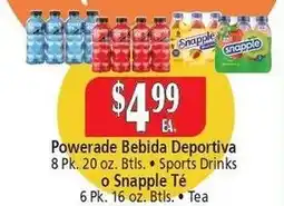 El Ahorro Powerade bebida deportiva o snapple té offer