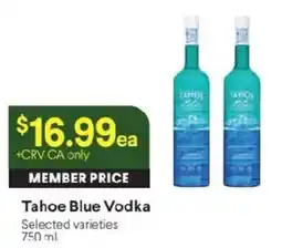 Raley's Tahoe Blue Vodka offer