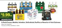 Raley's 6-Pack Corona, Modelo, Heineken, Stella Artois, Pacifico or Peroni or 4-Pack Guinness offer